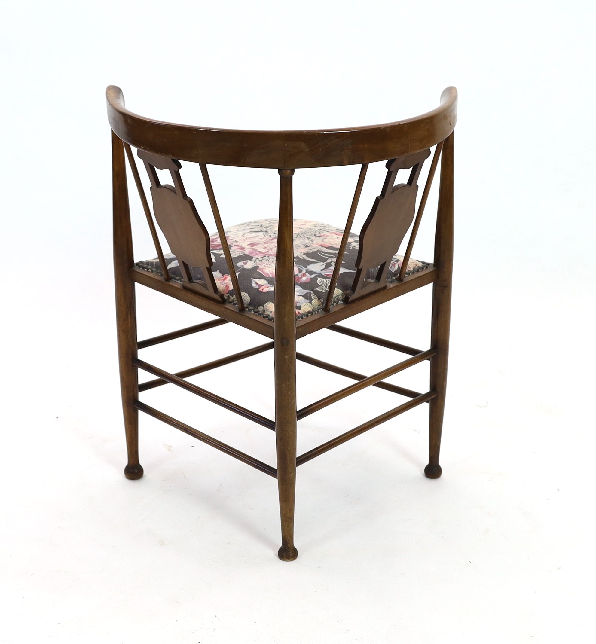 An Edwardian inlaid mahogany tub framed elbow chair